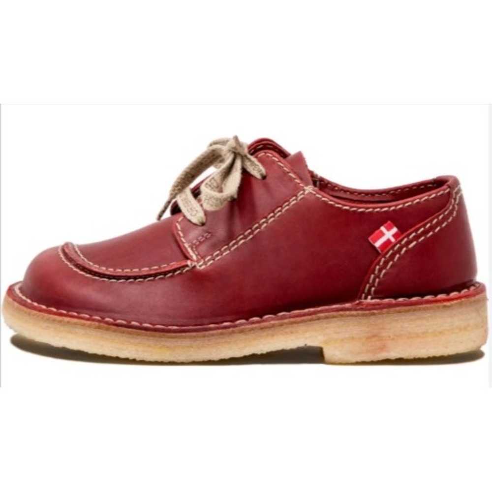 Duckfeet Fyn Granate Red Leather Derby Oxford Crepe Sole Shoes EU 39 US 8.5-9
